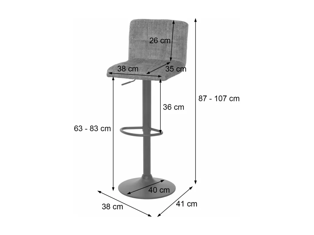 Tabouret de bar MCW-G87 (lot de 2), terracotta