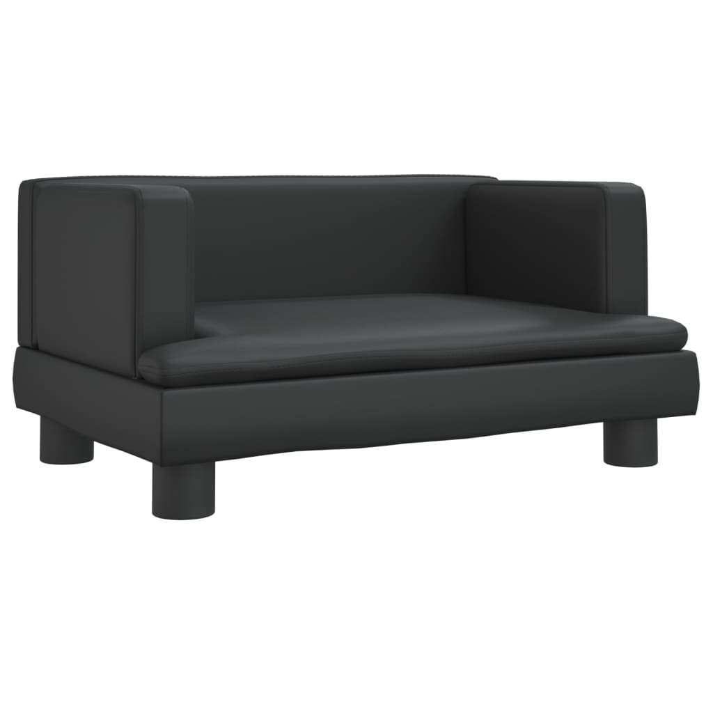 Cama para cães em couro sintético preto vidaXL, 80x45x30 cm