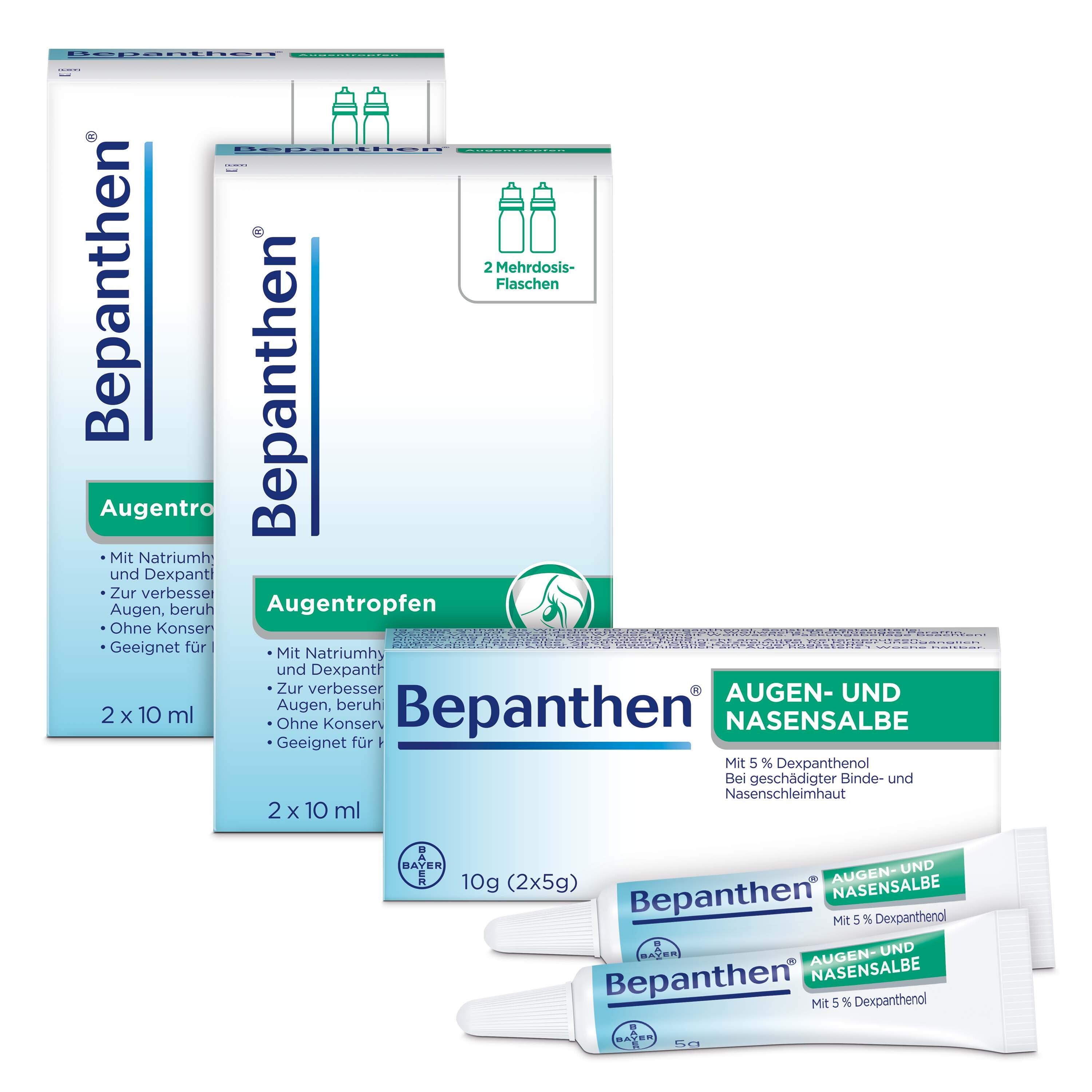 Bepanthen® Augen- und Nasensalbe + 2 x Augentropfen