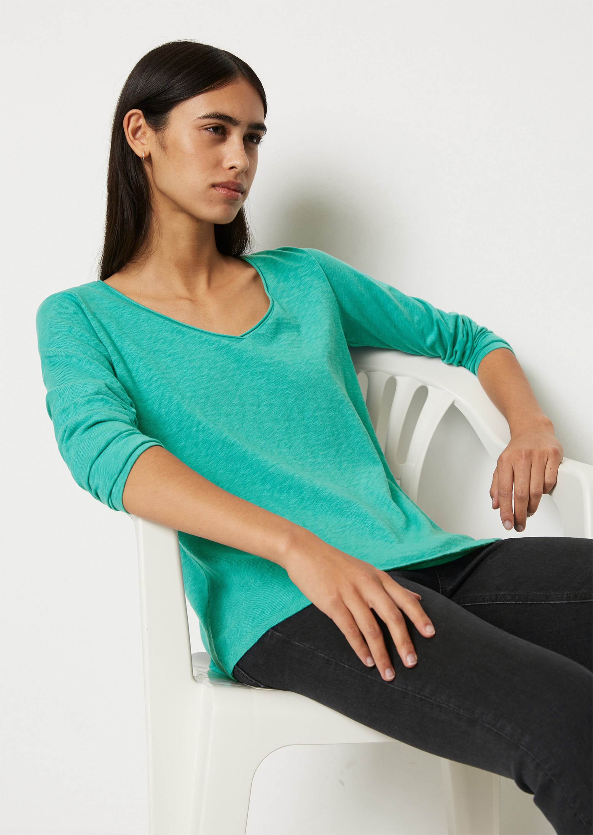 Longsleeve regular aus Slub Organic Cotton