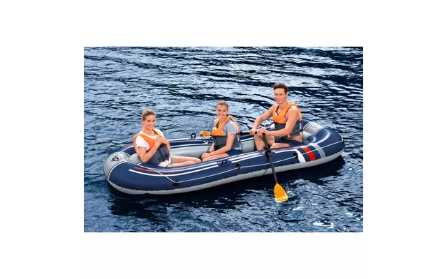 Bestway Hydro Force Treck X3 Schlauchboot Set 5 teilig für 3 Erwachsene und Kind 307 x 126 x 39 cm