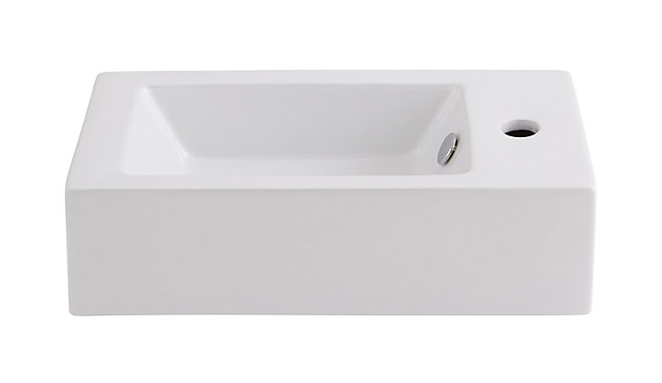 Lave-mains céramique blanc GoodHome Rioni 50 cm