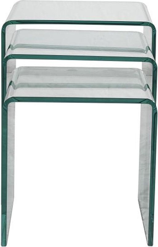 Bijzettafelset - Transparant - Gehard Glas - Set van 3