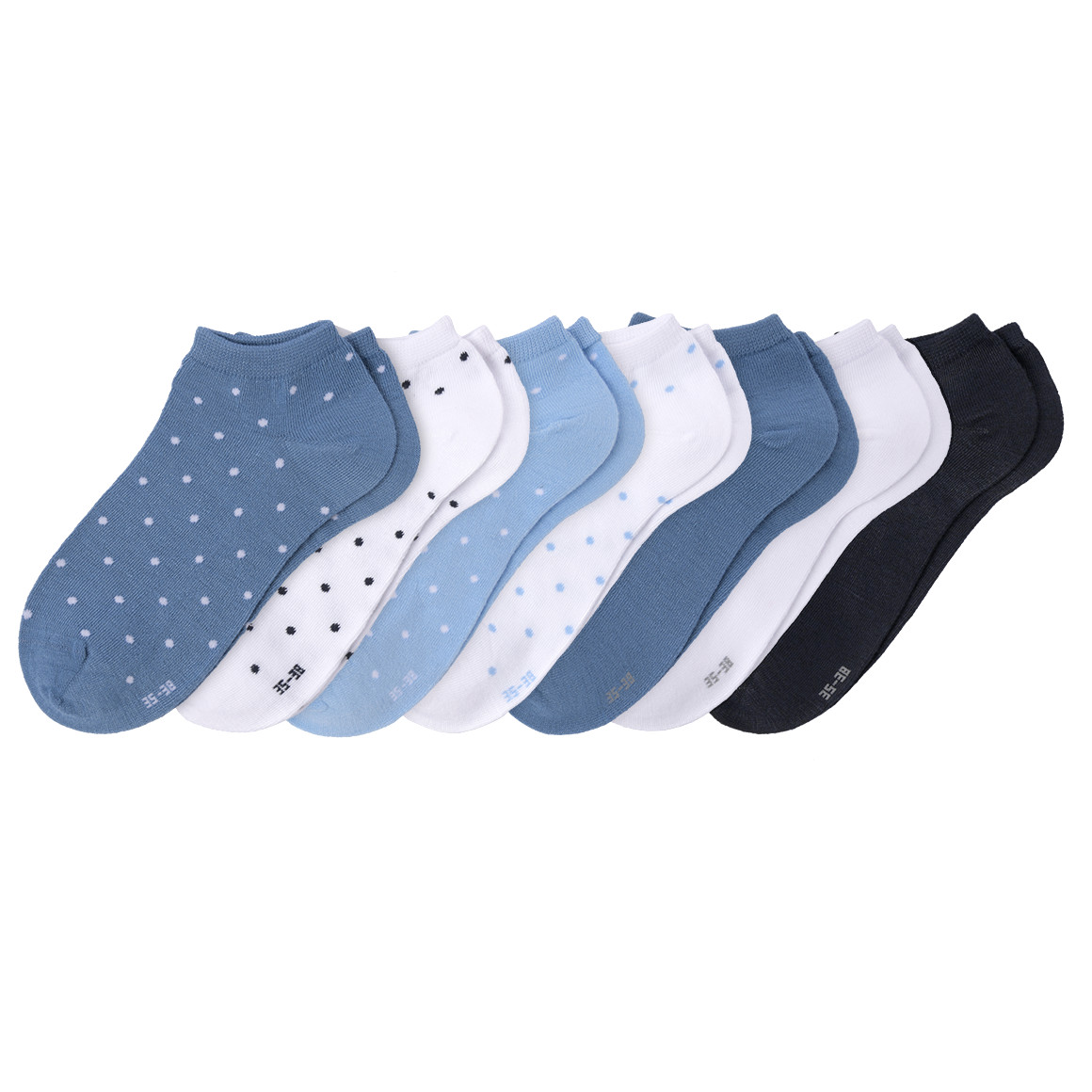 Gina Benotti 7 Paar Damen Sneaker-Socken im Set hellblau / weiss / blau