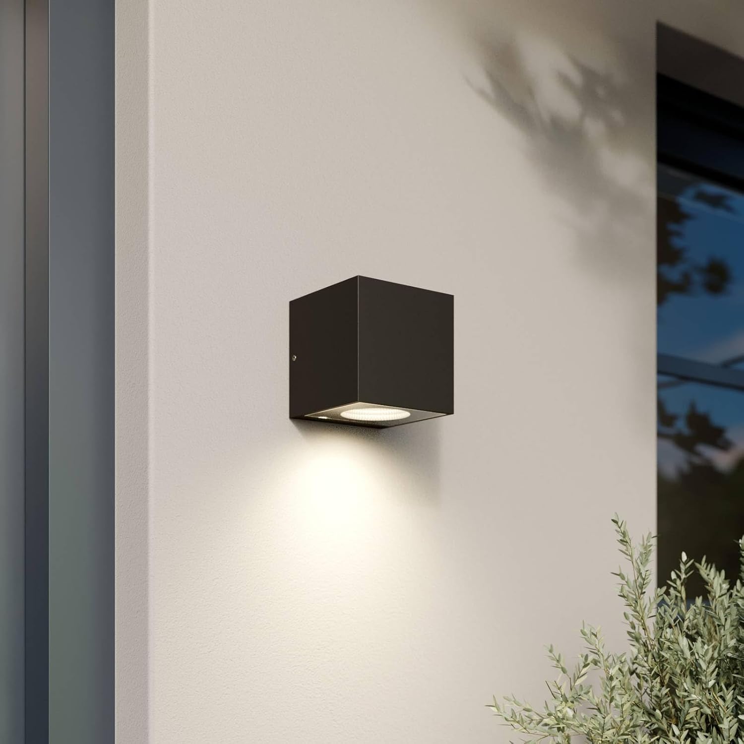 Arcchio LED Wandleuchte außen Tassnim (Modern) in Schwarz aus Aluminium (1 flammig,) - Außenwandleuchten Wandlampe Led Außenlampe Outdoor für Außenwand/Hauswand Haus Terrasse &