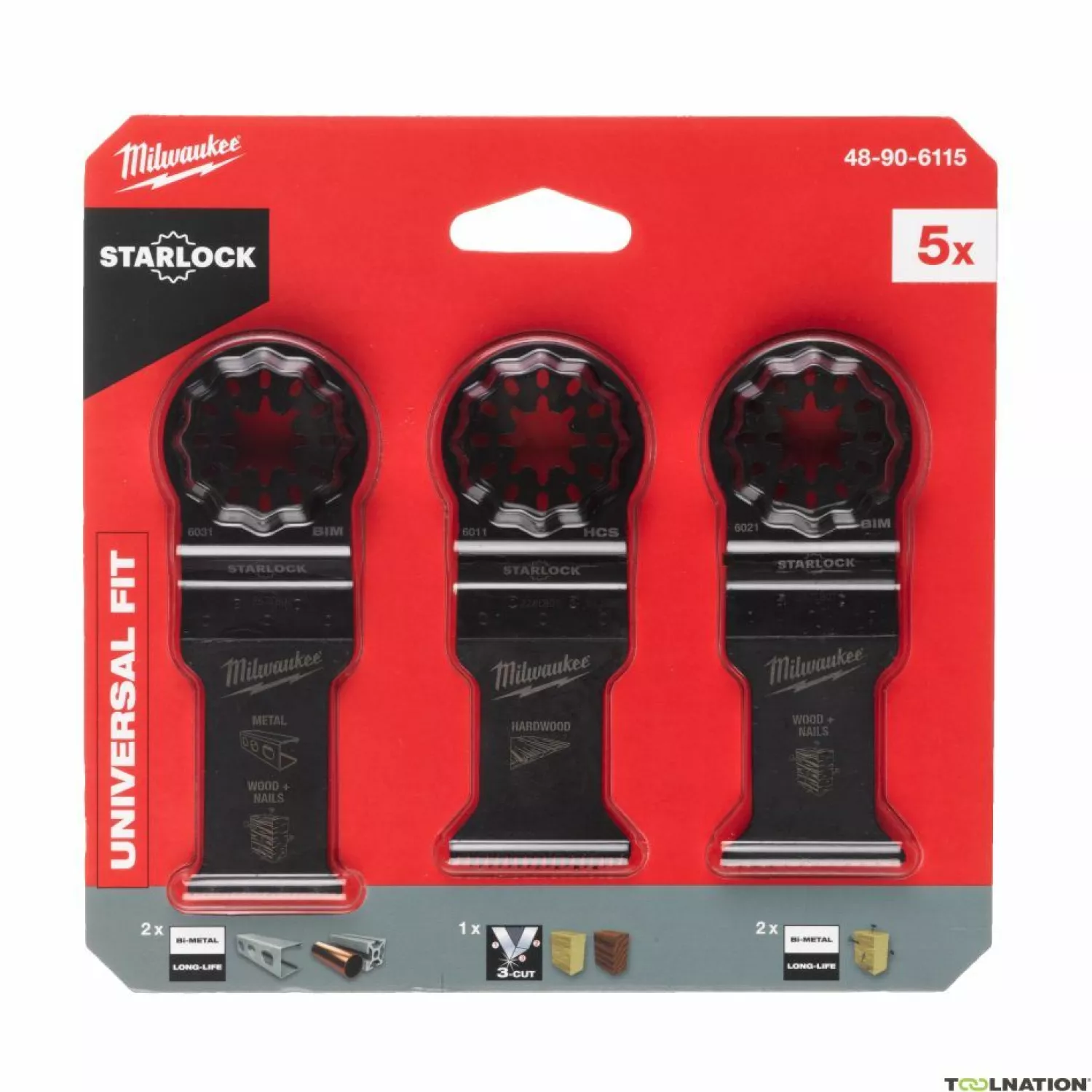 Milwaukee 48906115 Multitool Starlock hout / metaal bladenset (5-delig)