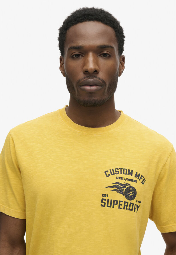Superdry LO-FI BIKER GRAPHIC LOOSE TEE Pigment yellow
