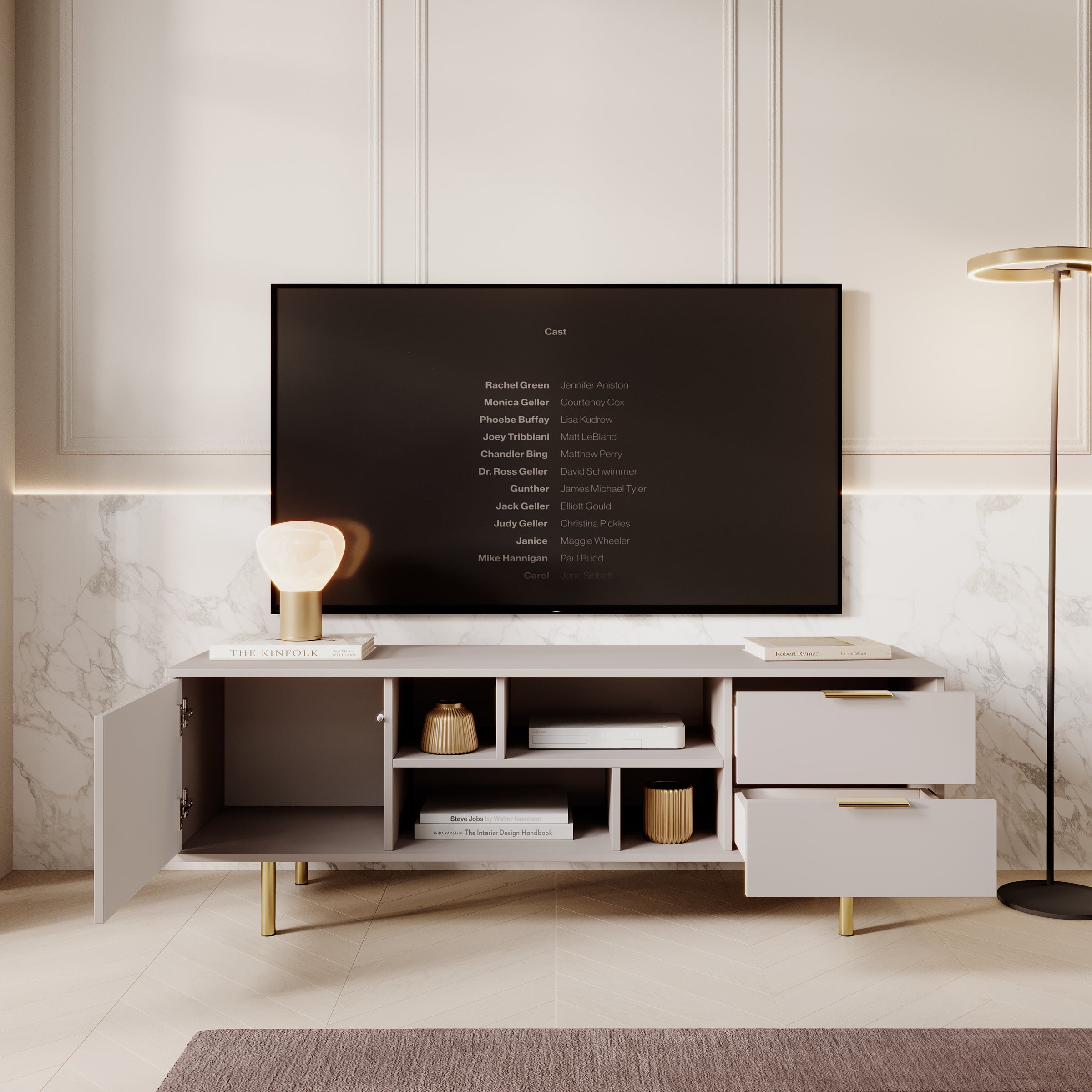 Nicola - TV-Meubel - Beige - 150x41x52 cm