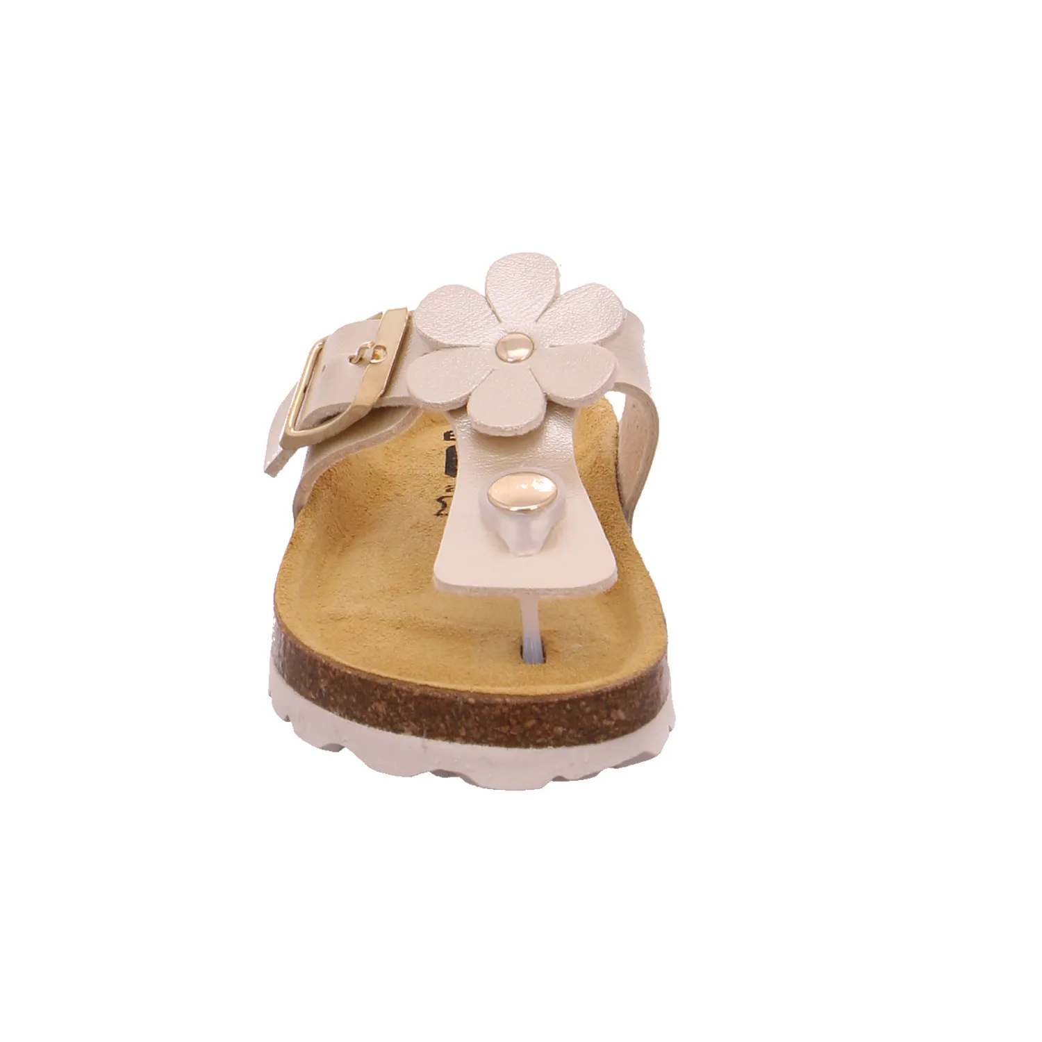 BIOLife Kinder-Zoccoli /Flip Flops Beige Lederimitat  Zehentrenner