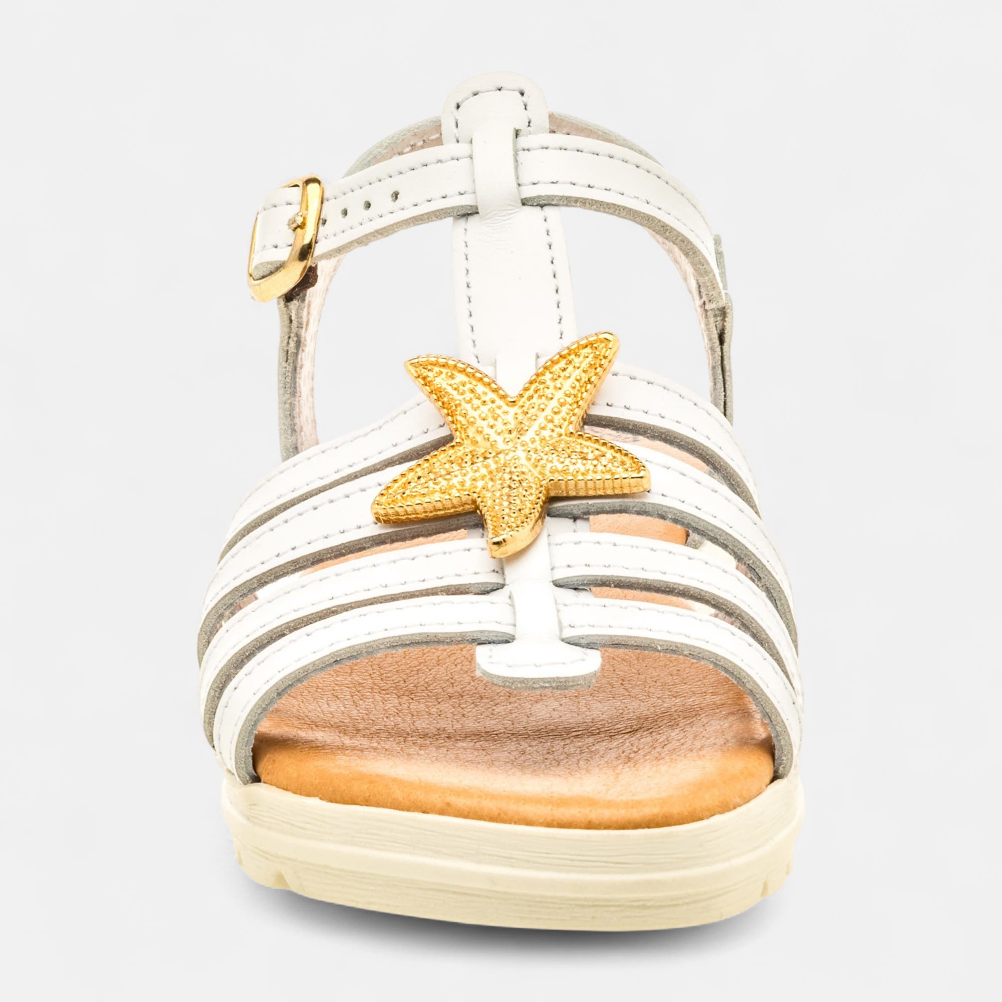 Sandales Fille en cuir blanc