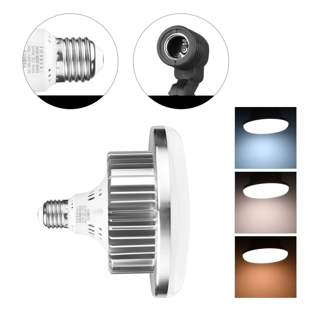 150W LED Video Beleuchtung Foto Selfie Licht Studio Ausrüstung mit verstellbarem Lichtständer (3200K-5500K) - Schwarz