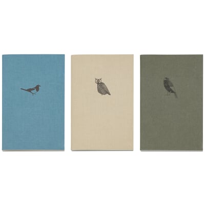 Notizheft Steppstichheftung, Vögel