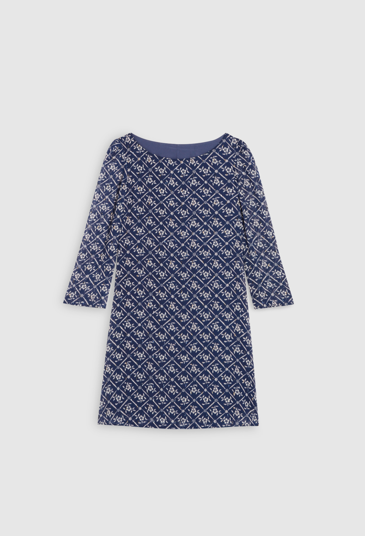 Robe Rififi &agrave; motifs floral metallise