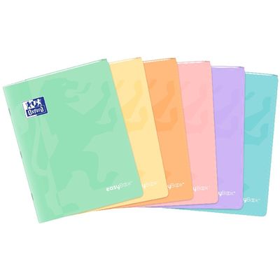 Oxford EasyBook Pastel - Cahier polypro 17 x 22 cm - 96 pages - grands carreaux (Seyes) - disponible dans différentes couleurs