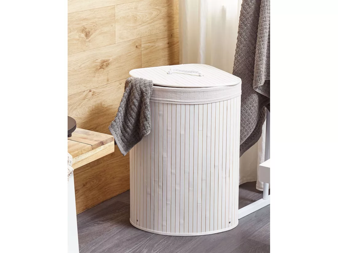 Panier en bambou blanc 60 cm MATARA