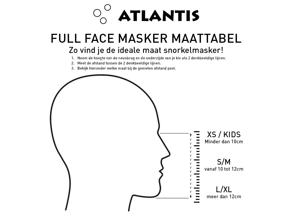 Atlantis Full Face Mask S/M Volwassenen Snorkelmasker - Turquoise