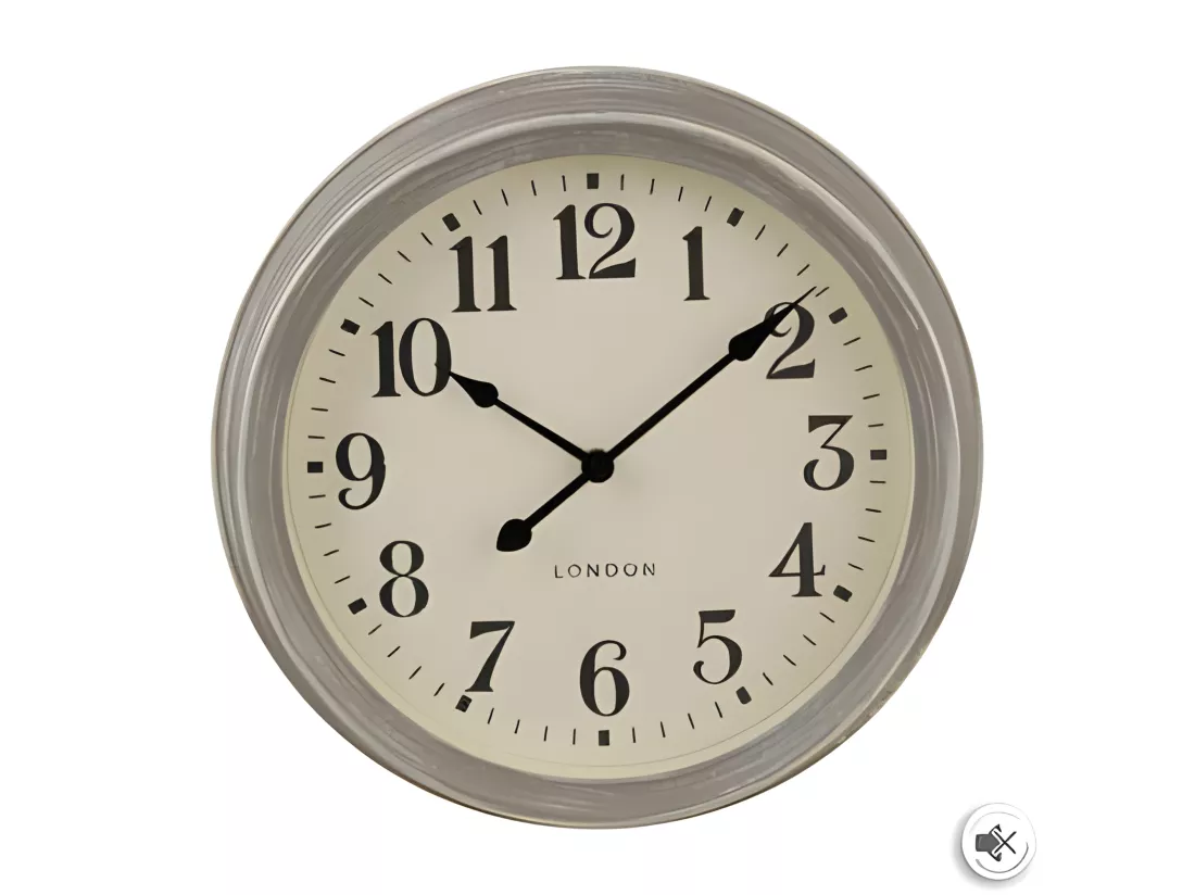 Pendule murale look Gris Brossé D 35 cm