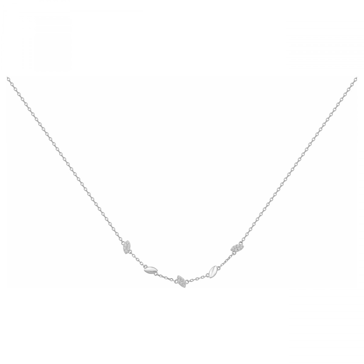 Collier multi-motifs en Argent avec oxyde de zirconium blanc
