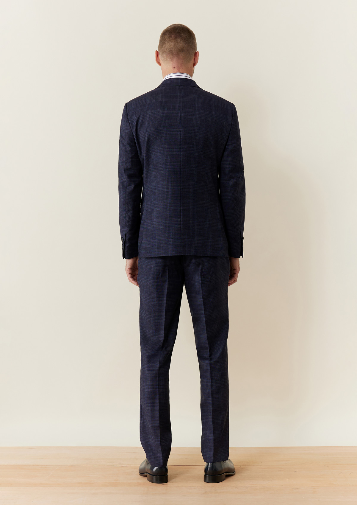 Costume 2 pièces Slim en laine bleu indigo Prince de Galles