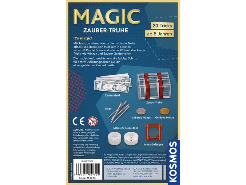 Kosmos Zauberkasten Magic: Zauber-Truhe Utensilien für 20 magische Tricks mit Zaubergeld