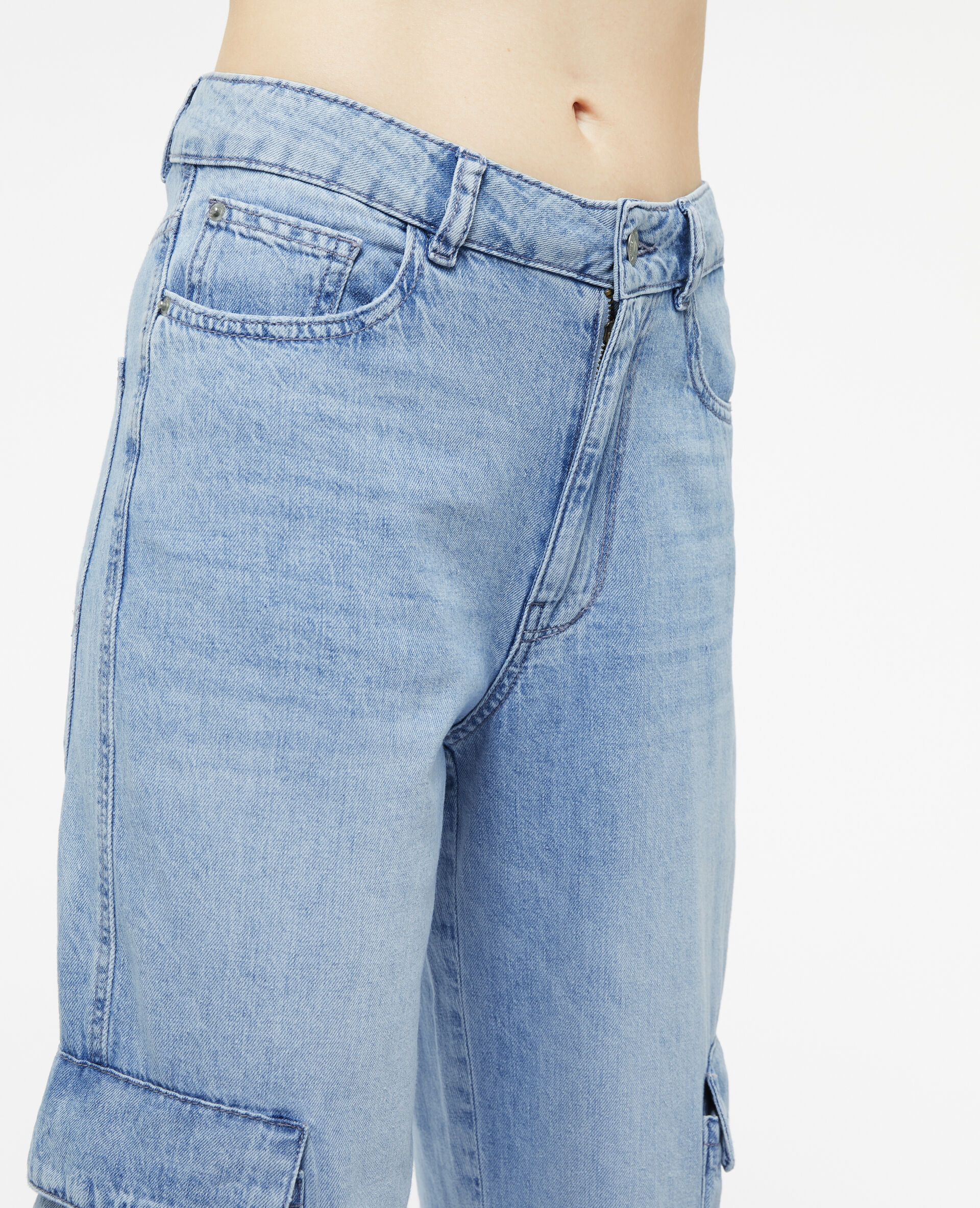 Jean cargo large - Bleu clair