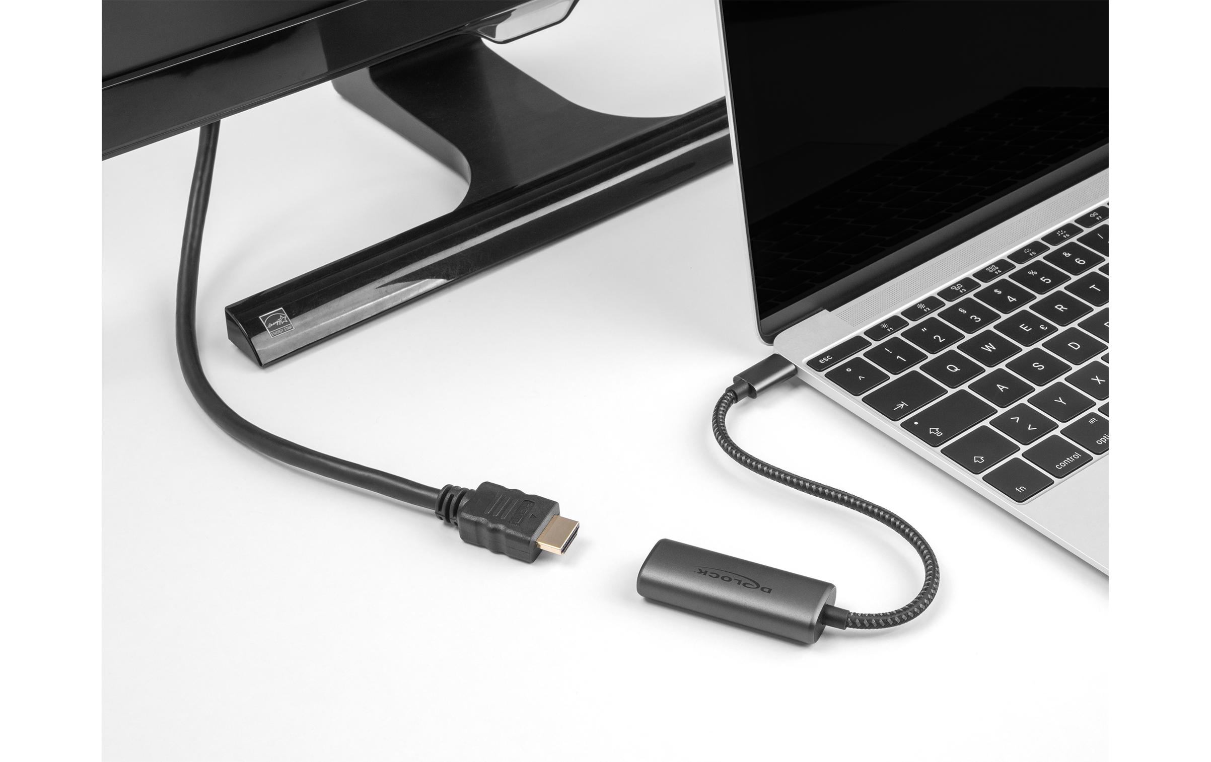 Adapter 8K USB Type-C - HDMIDelock ﻿USB Type-C Adapter zu HDMI (DP Alt Mode) 8K mit HDR Funktion Aluminium