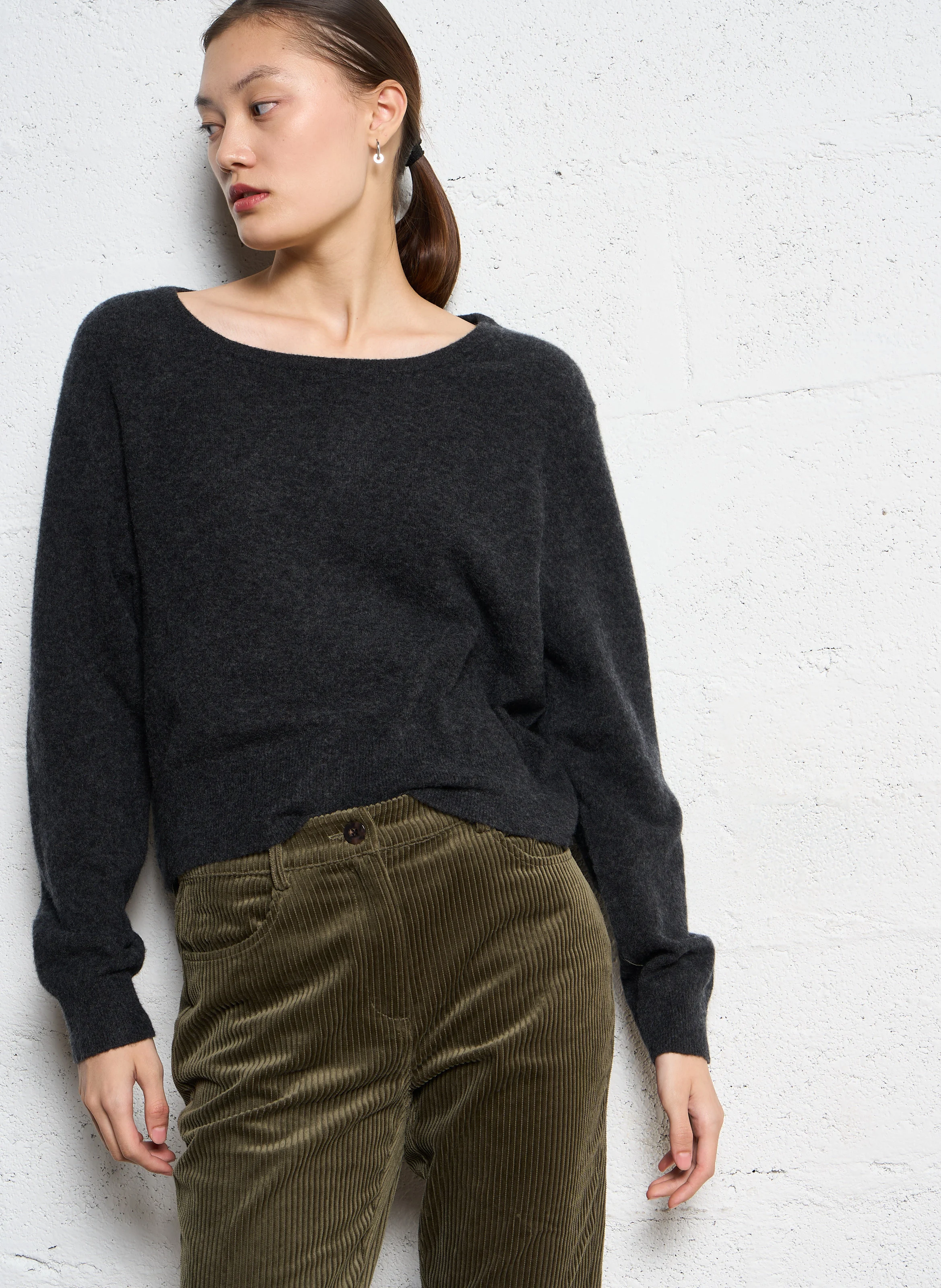 RAXOW - Pull ample en laine mélangée | Noir