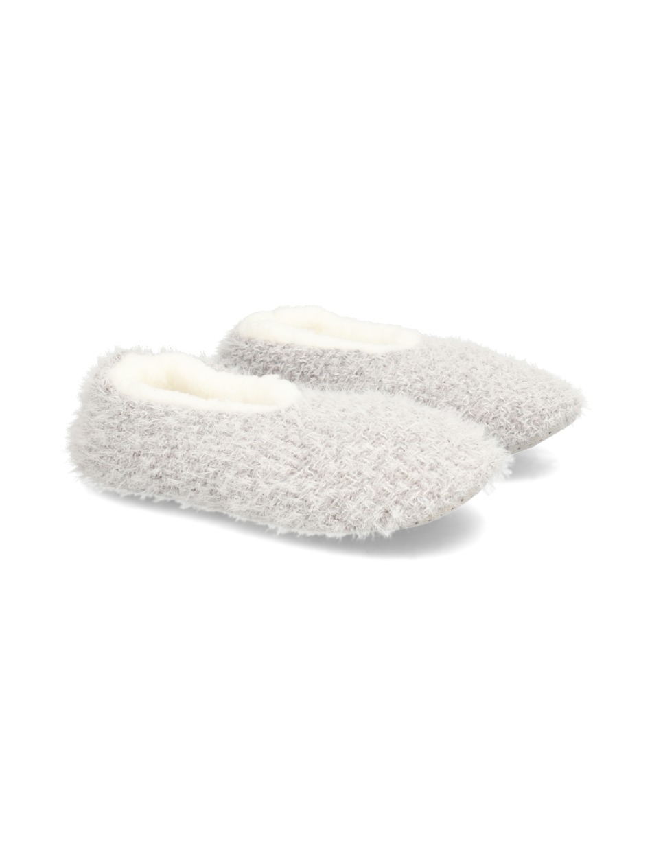 CHENILLE WITH FAKE FUR SLIPPERS 1P