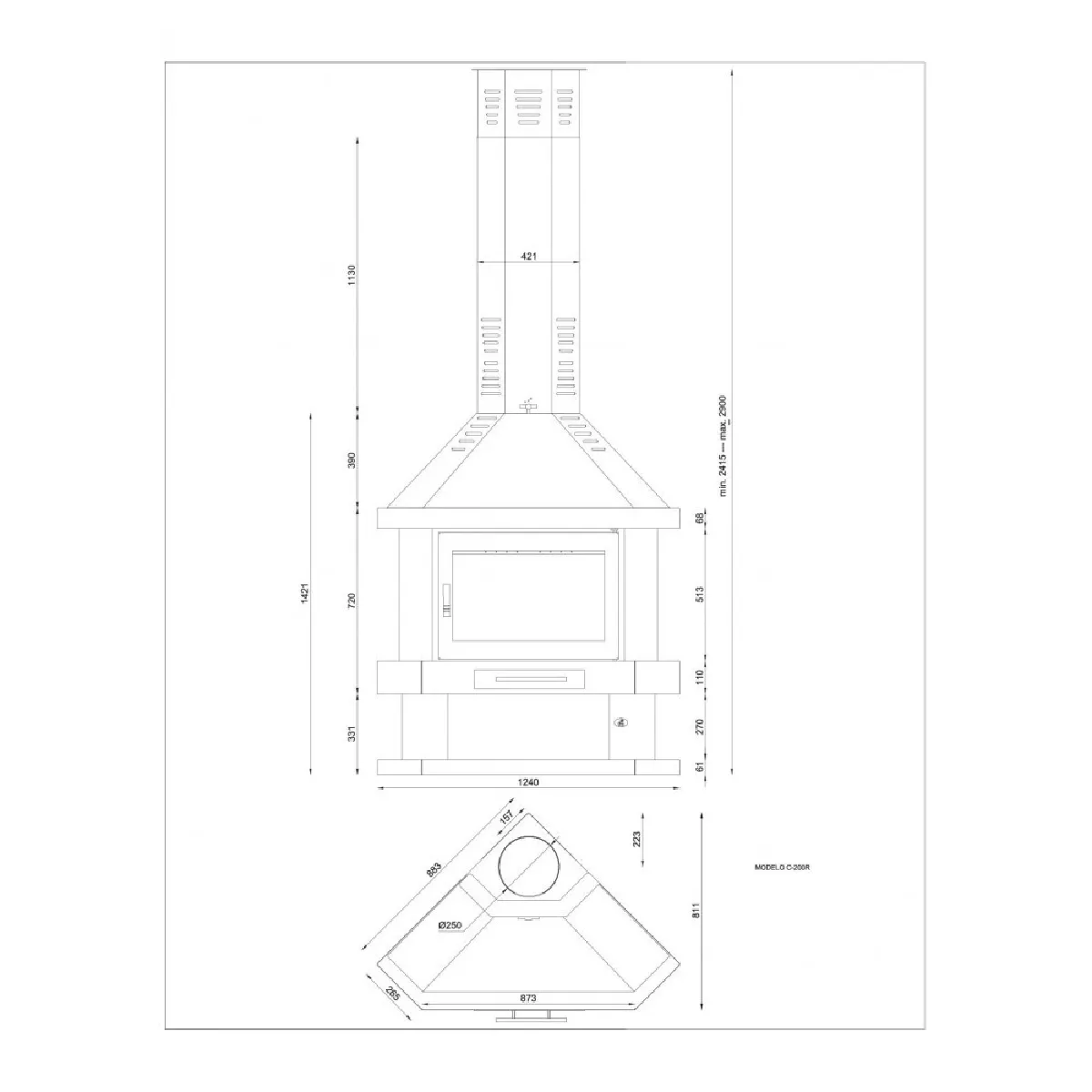 Fm Biomasa Cheminée FMC C-200R