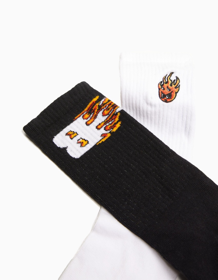 Conjunto de 3 meias estampadas