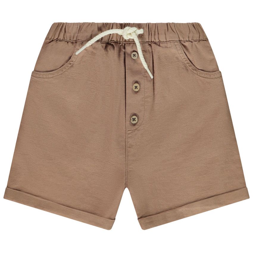 Bermuda piqué avec boutons pour bébé garçon - Marron