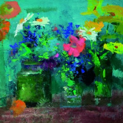 Marigolds Poppies Daisies Card