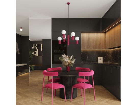 SOLLUX LIGHTING - Lustre halo 6 bordeaux