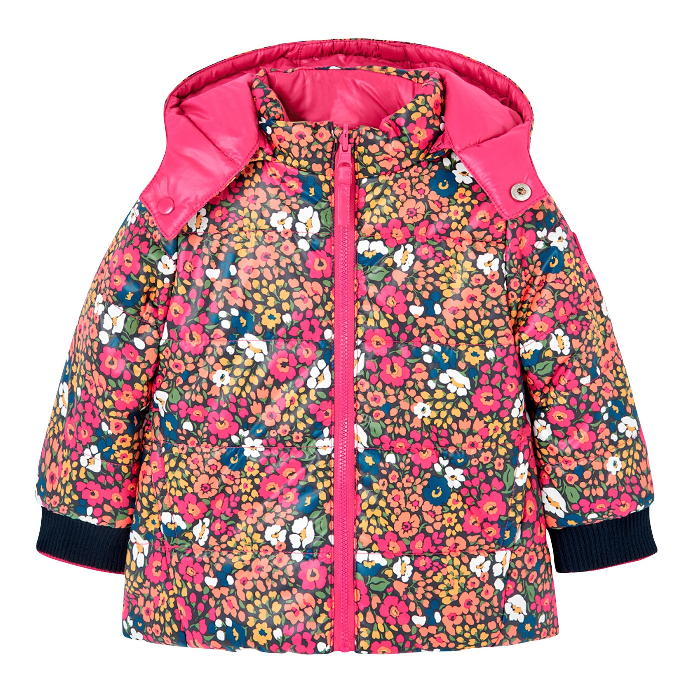 BOBOLI Wende-Winterjacke Blumen pink/bunt