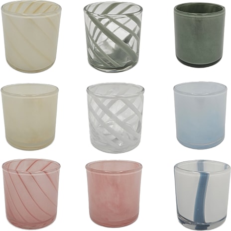 Fyrfadsstage H: 8 cm - flere varianter - assorteret