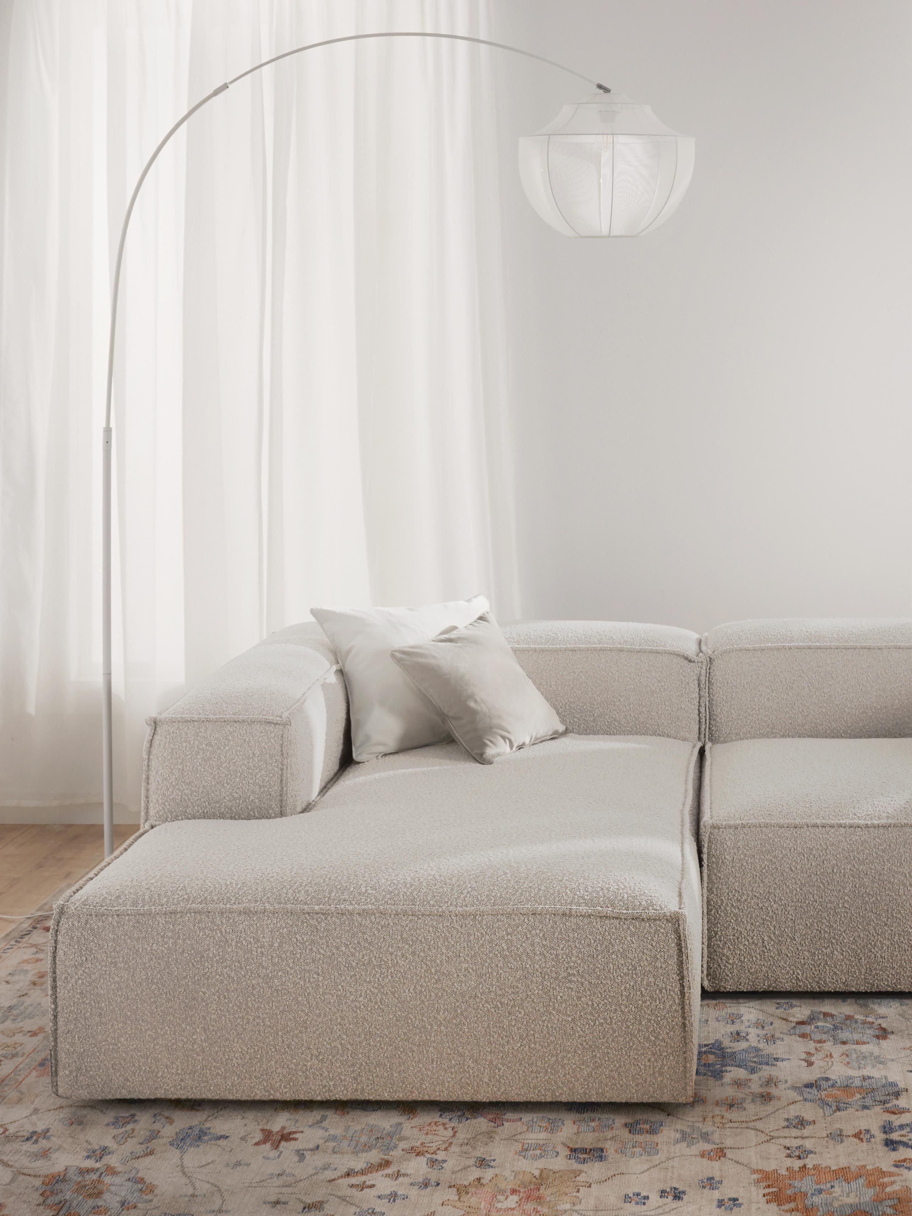 Chaise longue hoekmodule Lennon van bouclé
