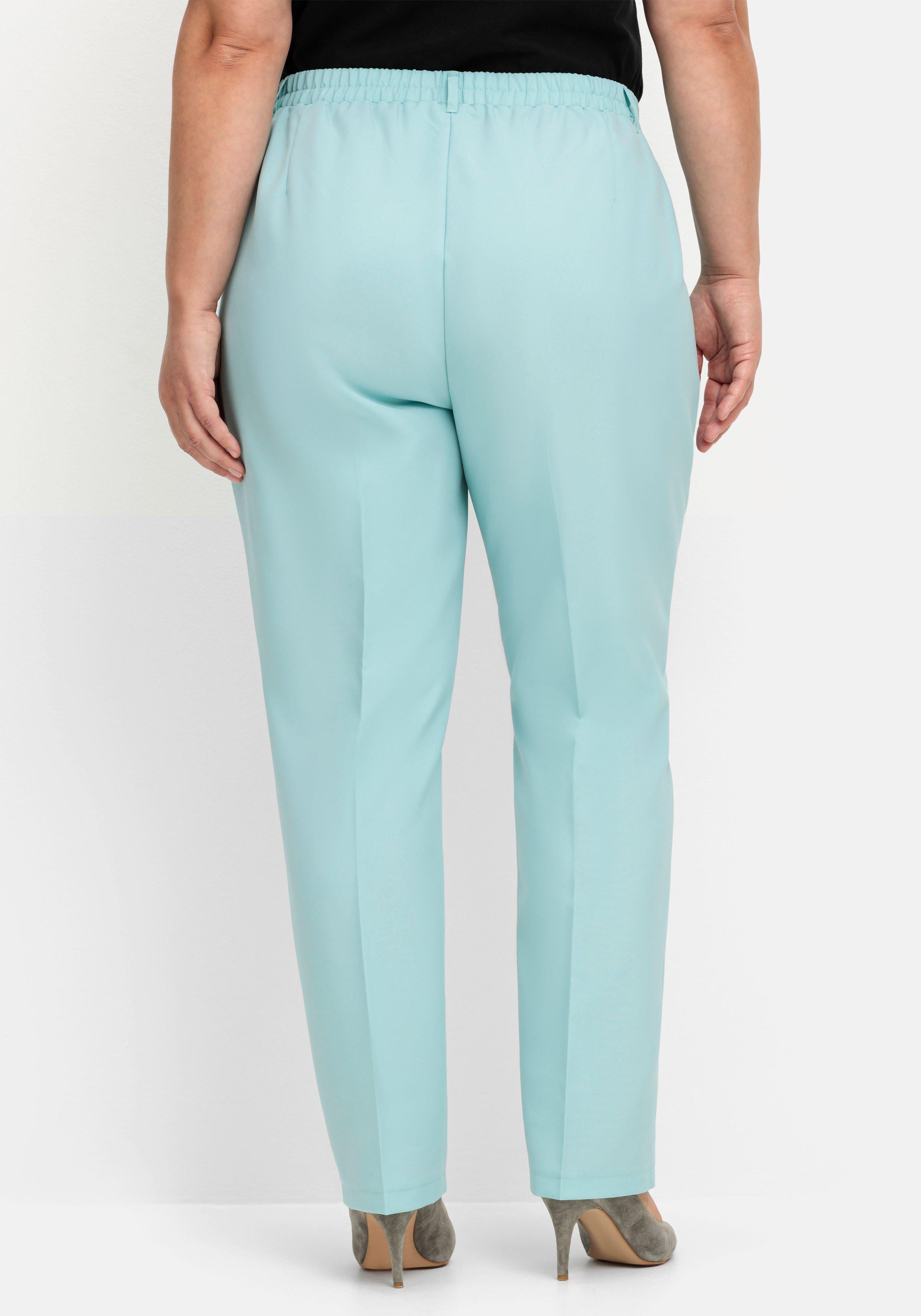 Gerade Hose mit Schlupfbund und Bügelfalten