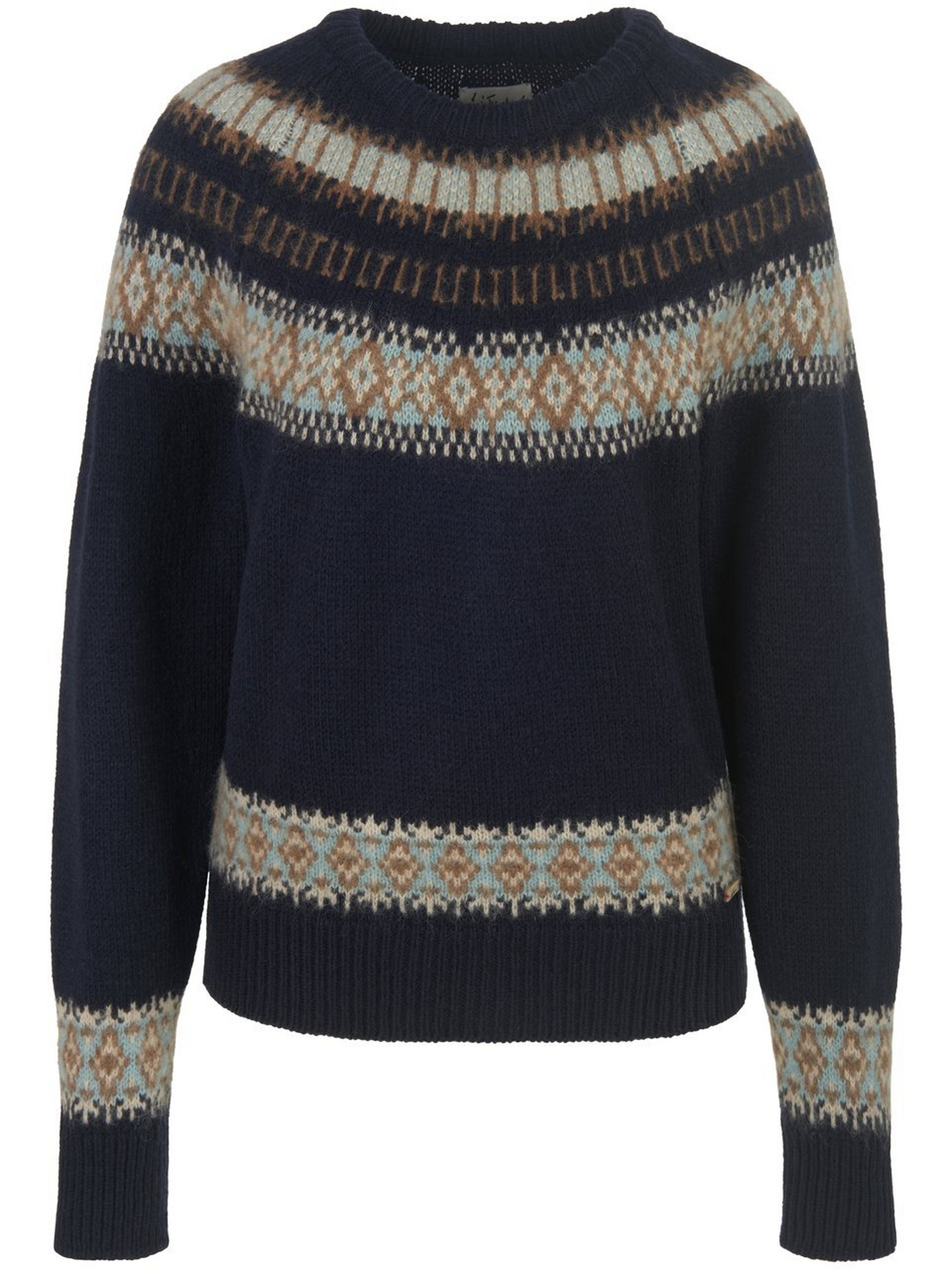 Rundhals-Pullover mit norwegischem Ethno-Design