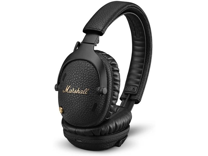 Marshall Over-Ear-Kopfhörer Monitor III ANC Schwarz Kabelloser Kopfhörer mit aktiver Geräuschunterdrückung und bis zu 100 Stunden Spielzeit