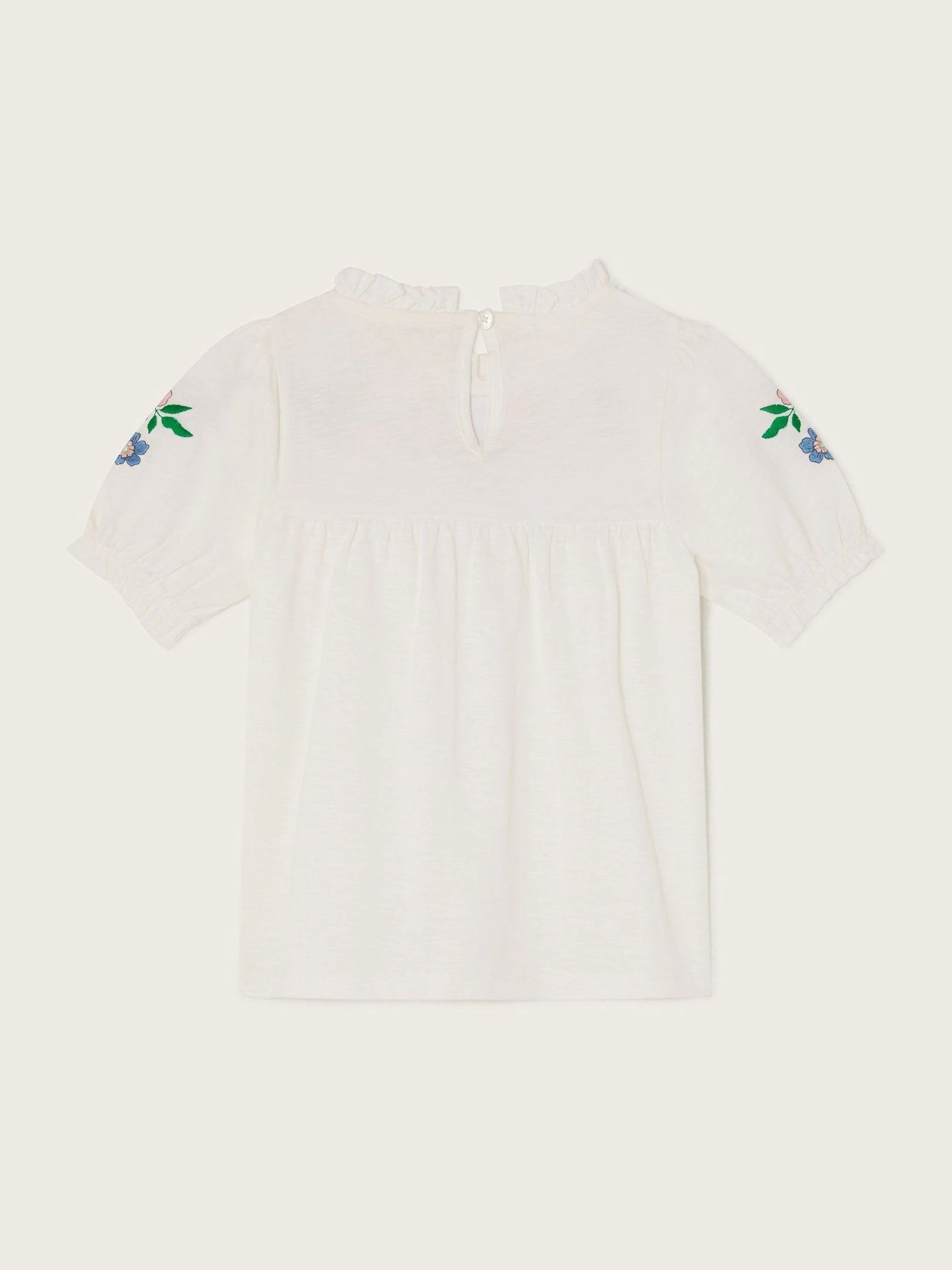 Monsoon blouses van 100% katoen met duifborduursel en korte mouwen