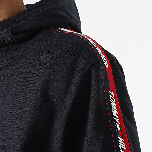 Sweat Capuche A Bandes Tape 1280 Bleu Marine