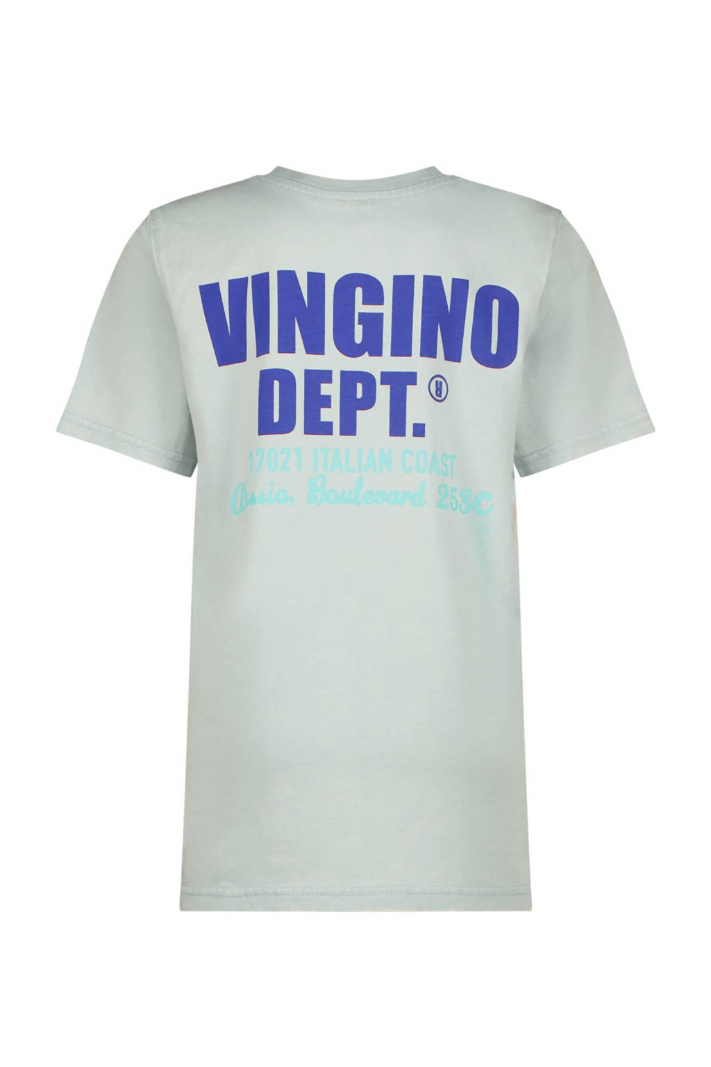 Vingino T-shirt met backprint lichtblauw