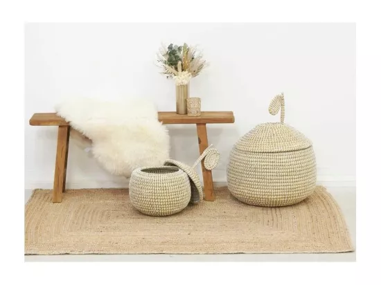 Coffres poire en jonc de mer (Lot de 2)