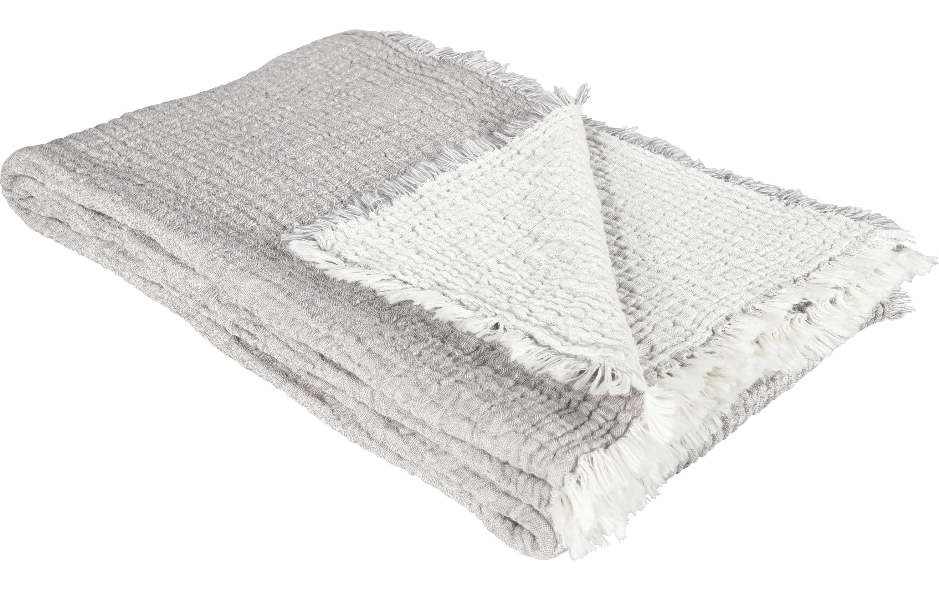Decke Artemis 140 x 210 cm, GrauDoppelgewebe mit einer helleren Rückseite aus reiner Baumwolle im Casual-Look