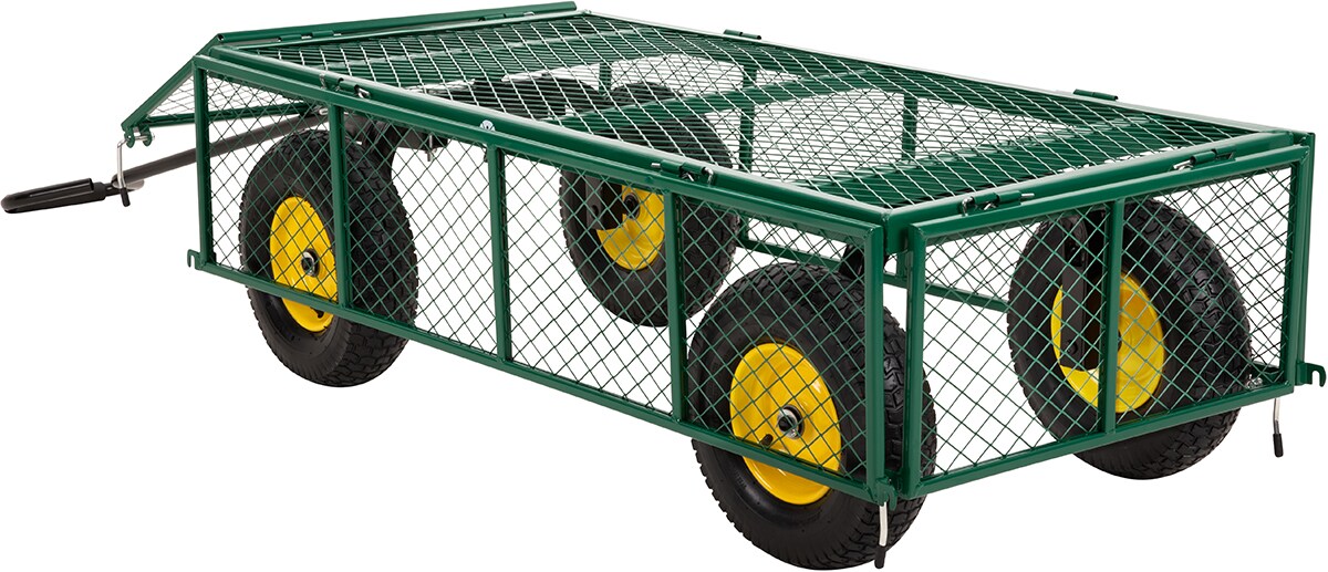 Miweba Bollerwagen MB-700, Transportwagen mit 700 kg Traglast, klappbar, Doppelachse, Stahlrahmen (Grün)
