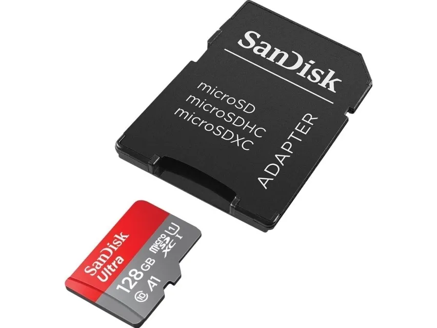 SanDisk Ultra - Flashhukommelseskort (microSDXC til SD adapter inkluderet) - 128 GB - A1 / UHS Class 1 / Class10 - microSDXC UHS-I