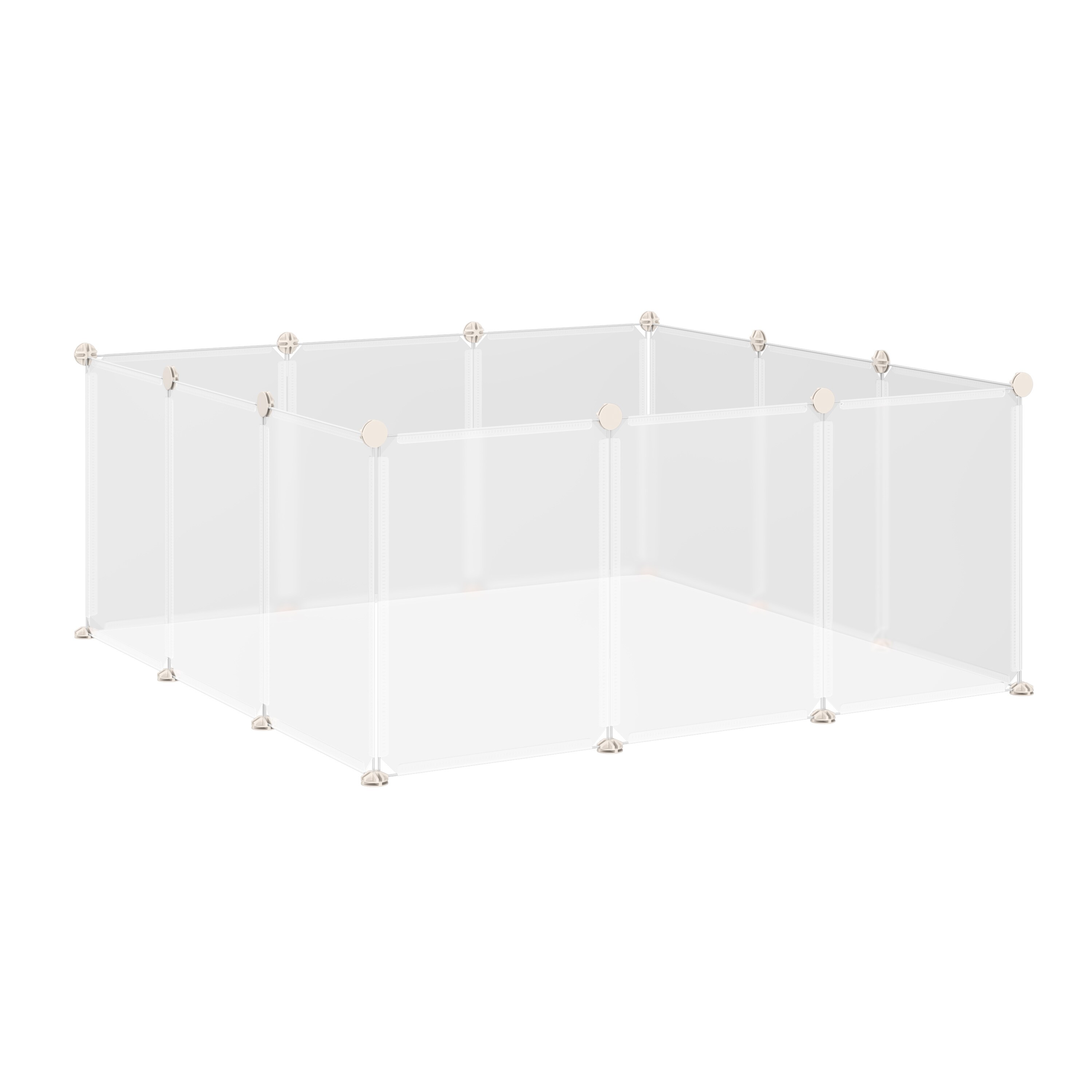 PawHut Laufgehege für kleine Haustiere weiß 105L x 105B x 45H cm