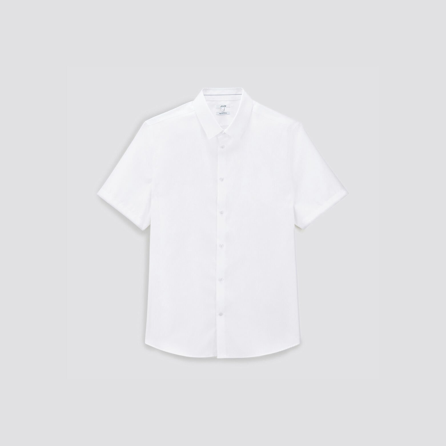 Chemisette regular sans repassage unie coton Blanc