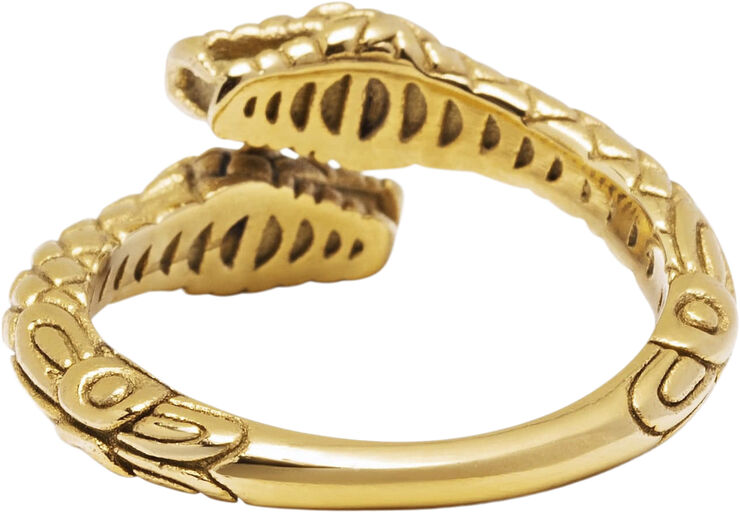Nialaya Men's Gold Plated Vintage Snake Ring Gold