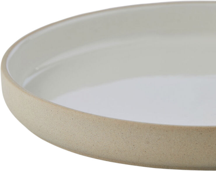 Studio About CLAYWARE, SERVING BOWL, LARGE, LOW, CLAY SAND, GLAZE LIGHT G 131